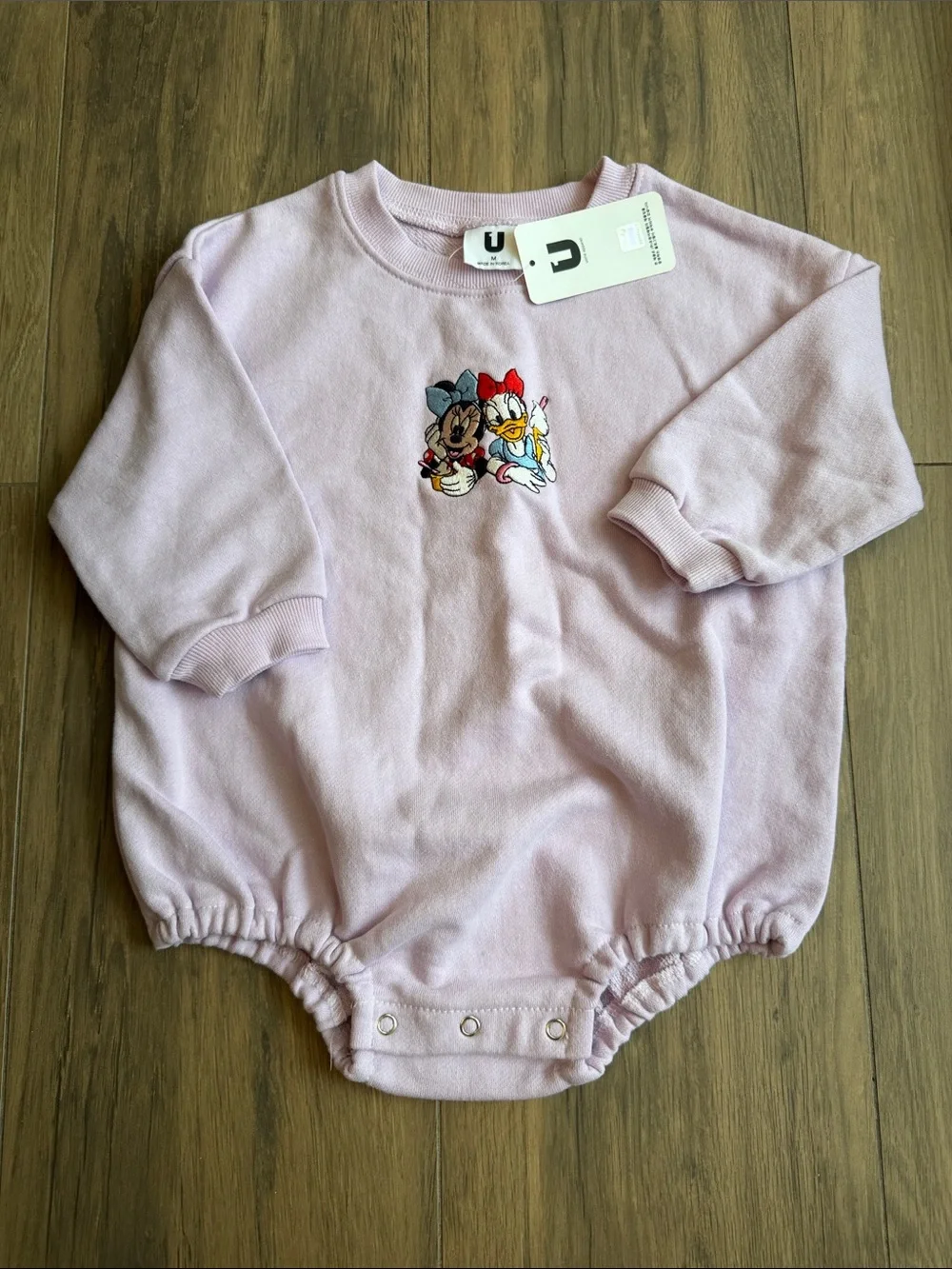 Light Purple Disney Character Embroidered Baby One-Piece Bodysuit